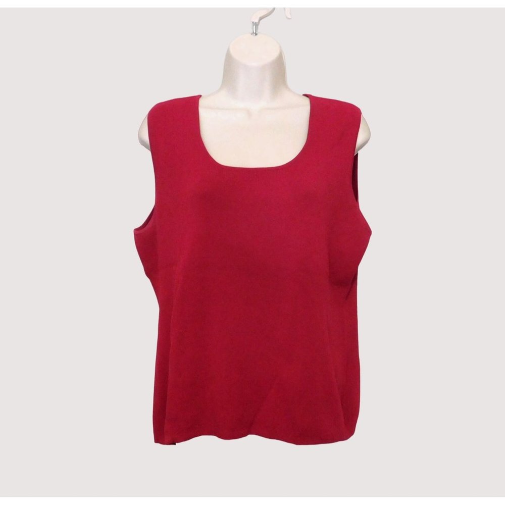 Chicos 3 Top Womens 16 XL Red Sleeveless Shell Tank Stretch Breathable Layering